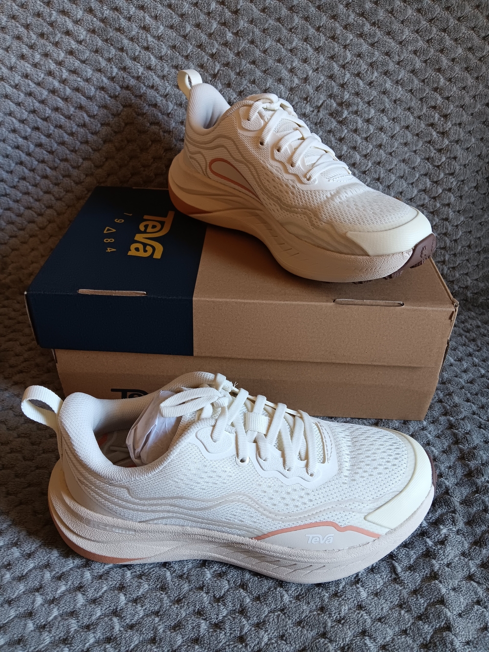 Teva Cream and Pale Pink Women's Athletic Sneakers